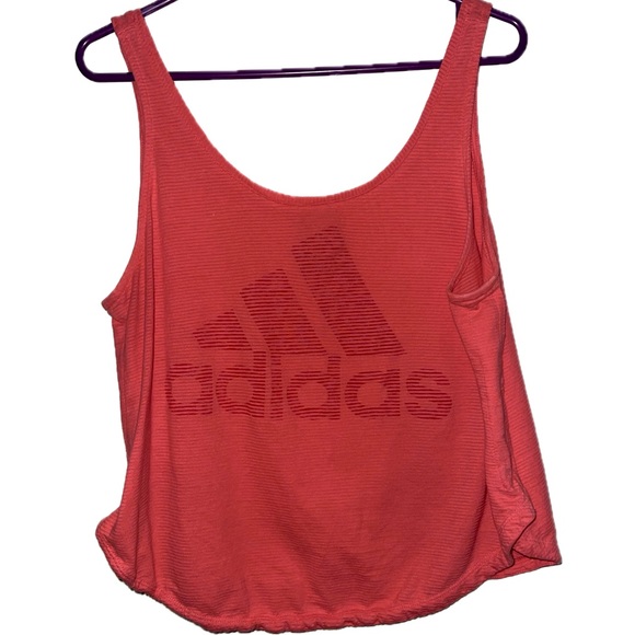 adidas Tops - Adidas Logo Tank Top Loose Fit Cropped Medium Pink